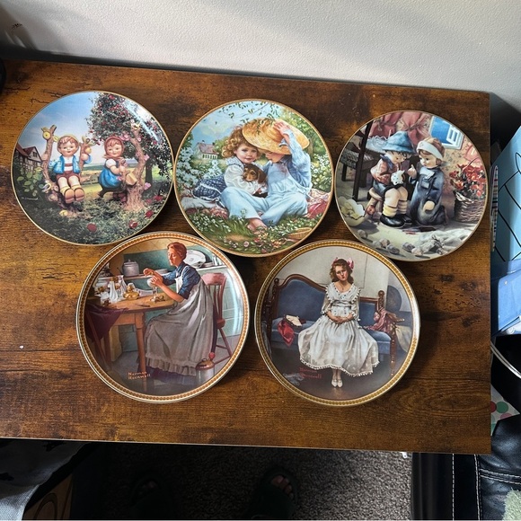 Norman Rockwell Other - Norman Rockwell, Sandra Kuck, I M Hummel Collector Plates with Vibrant Scenes,